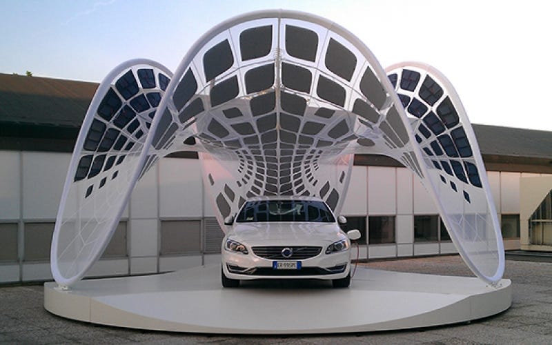 Pure Tension Volvo V60 Pavilion Solar Concept A Success With Collaboration From Fabric Images®