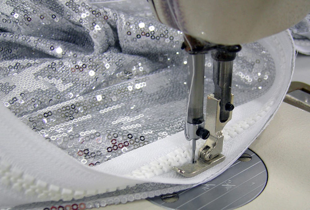 Sewing in the custom fabric architectural manufacturing finishing process