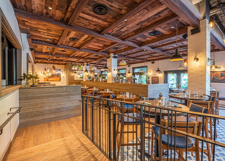 Wood grain printed acoustic ceiling