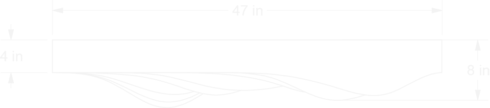 Level Glacier Baffles front view line drawing 
