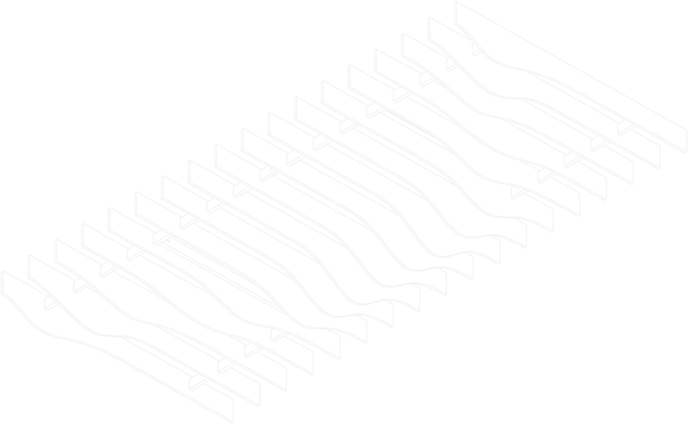 Level Glacier Baffles isometric view line drawing 