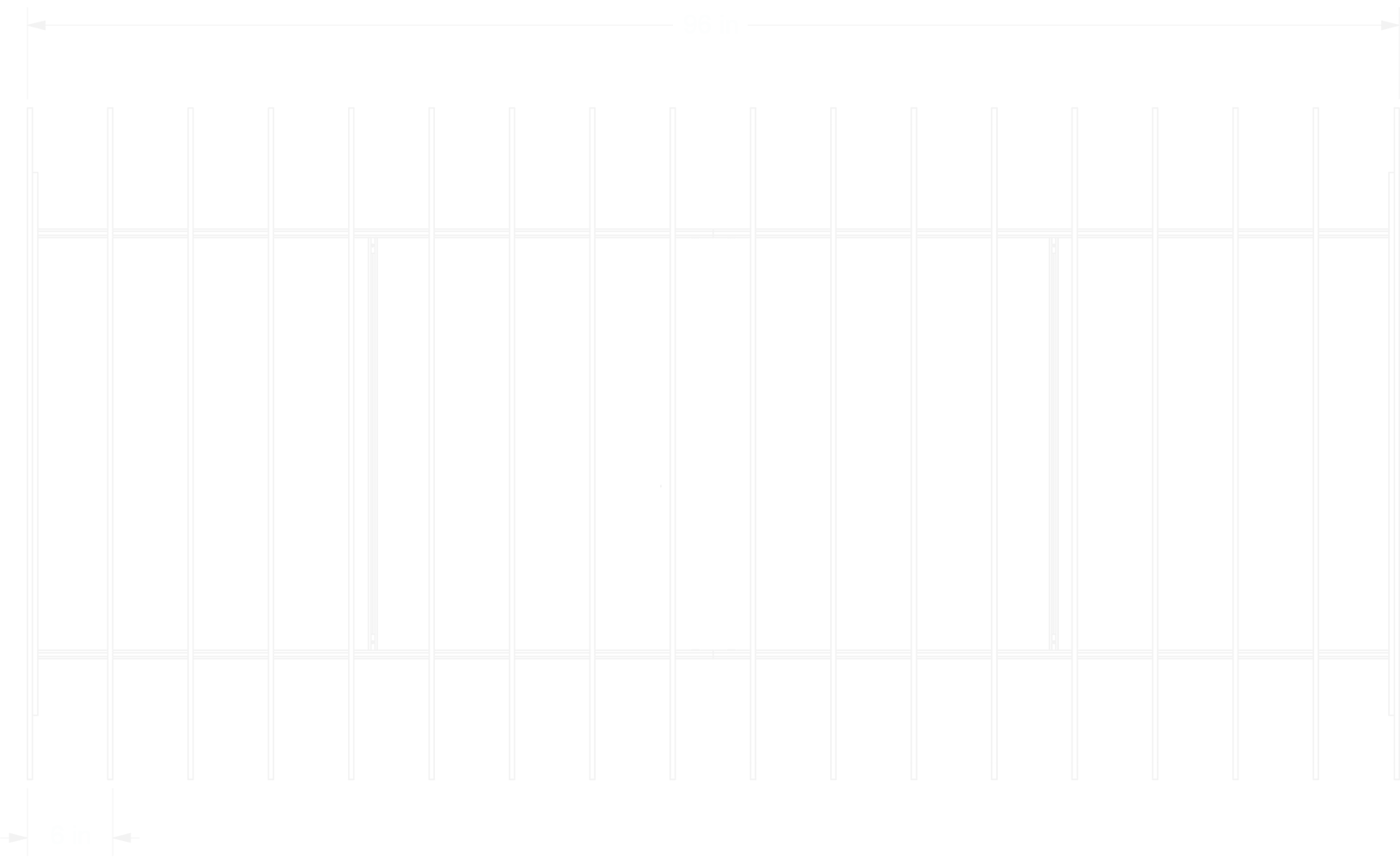 Level Glacier Baffles top view line drawing 