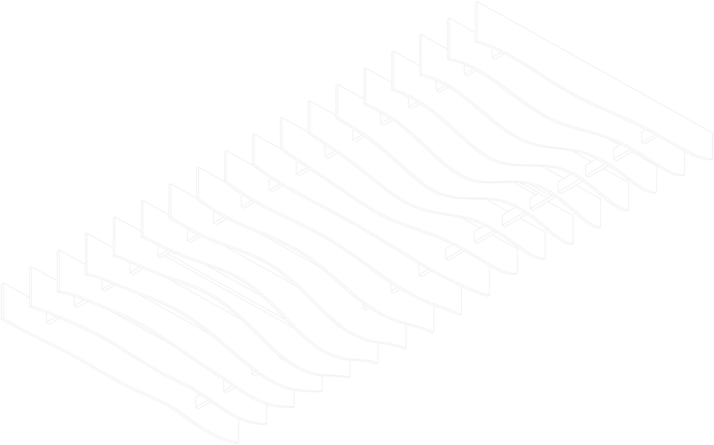 Level Knoll Baffles isometric view line drawing 