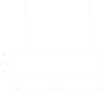 Exposure Beam 30&rdquo; front view line drawing