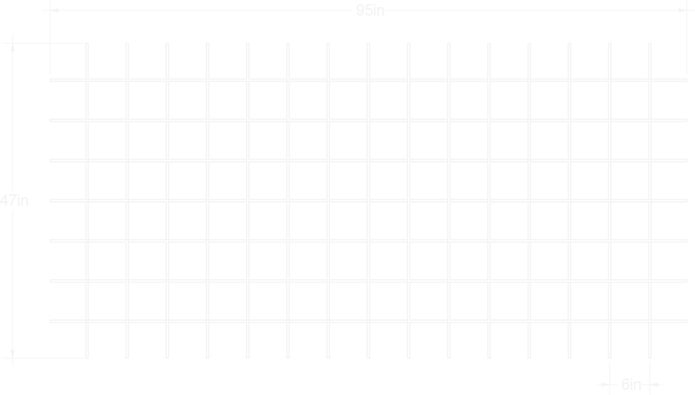 Hatch Rectangle Surge top view line drawing