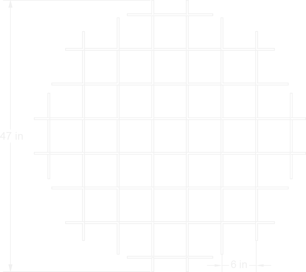 Hatch Round Drop top view line drawing
