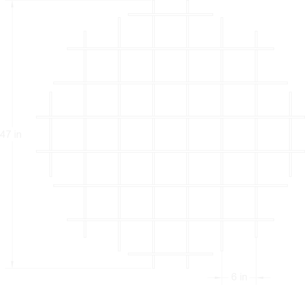 Hatch Round top view line drawing