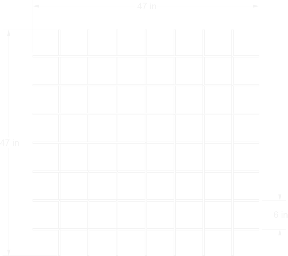 Hatch Square Drop top view line drawing