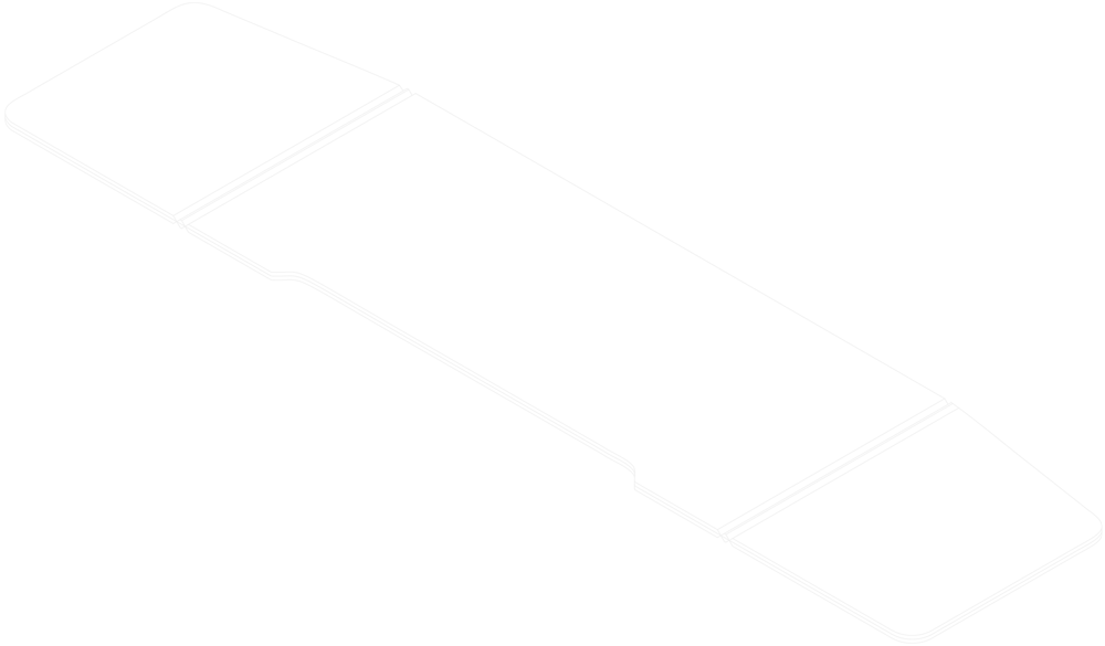 Float desk partition flat view line drawing 