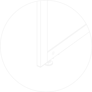 Define folding partition leveler close up line drawing