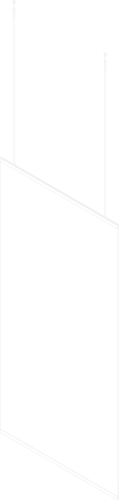 Define hanging partition isometric view line drawing with upper cabling