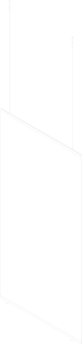 Define hanging partition isometric view line drawing with cabling top and bottom anchor