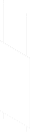 Define hanging partition isometric view line drawing with cabling top and bottom