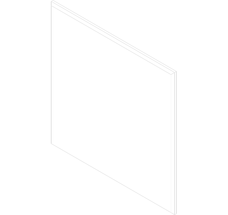 Acusti Art Box 36x36 isometric view line drawing 
