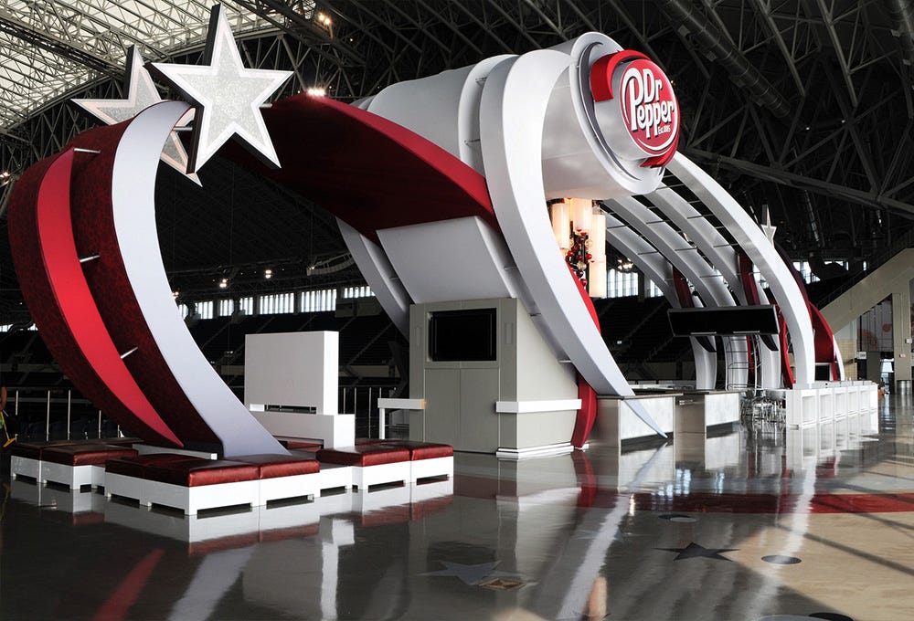 Custom tension fabric structure for staduim bar
