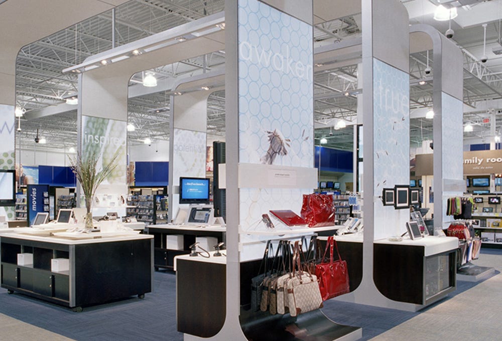 Printed fabric lightboxes in retail space