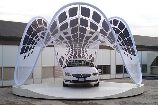 PURE Tension Pavilion case study PURE Tension Volvo Pavilion tensile structure with photovoltaic technology