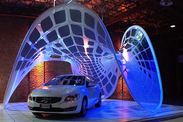 PURE Tension Volvo Pavilion, solar-powered tensile architecture