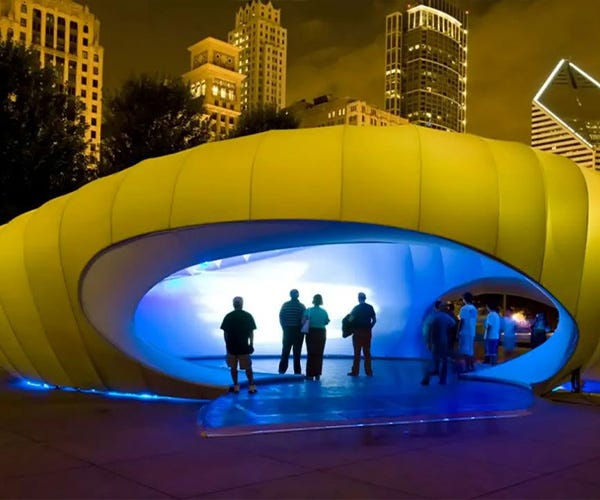 Experiential fabric structure for in Millenium Park Chicago