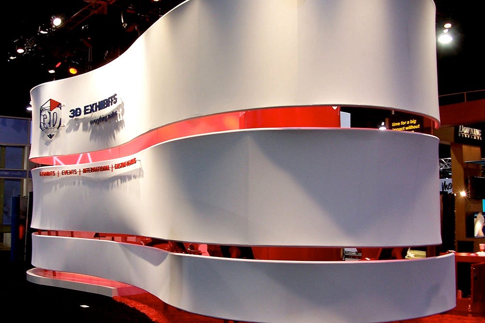 Floating exhibit design fabric architecture
