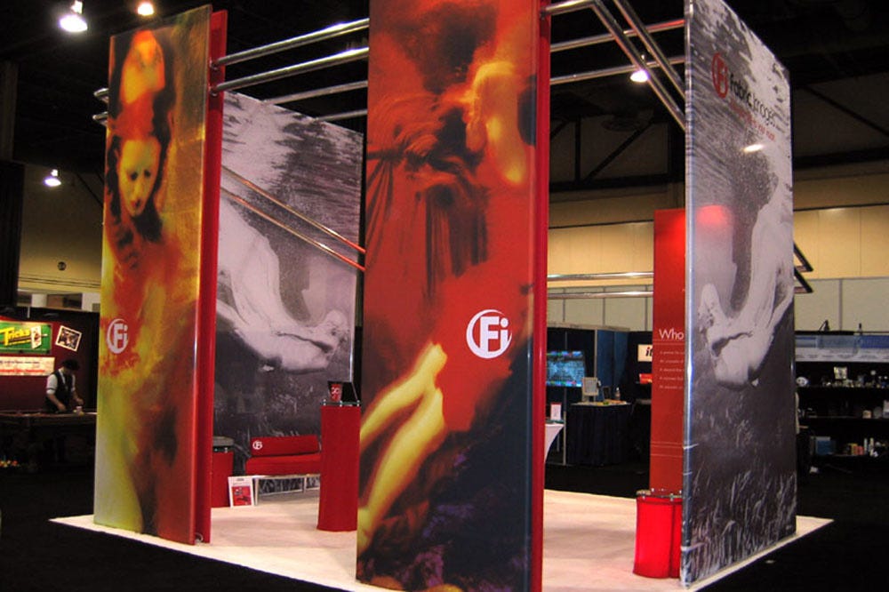 Printed fabric architecture exhibit design