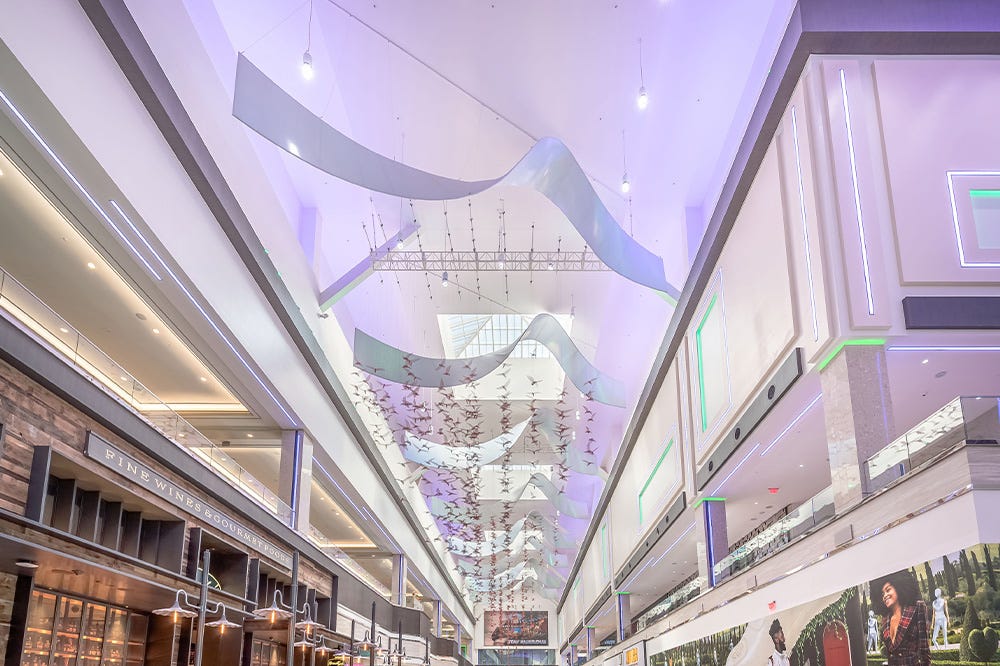 Resorts World Las Vegas custom ribbon shaped fabric structures