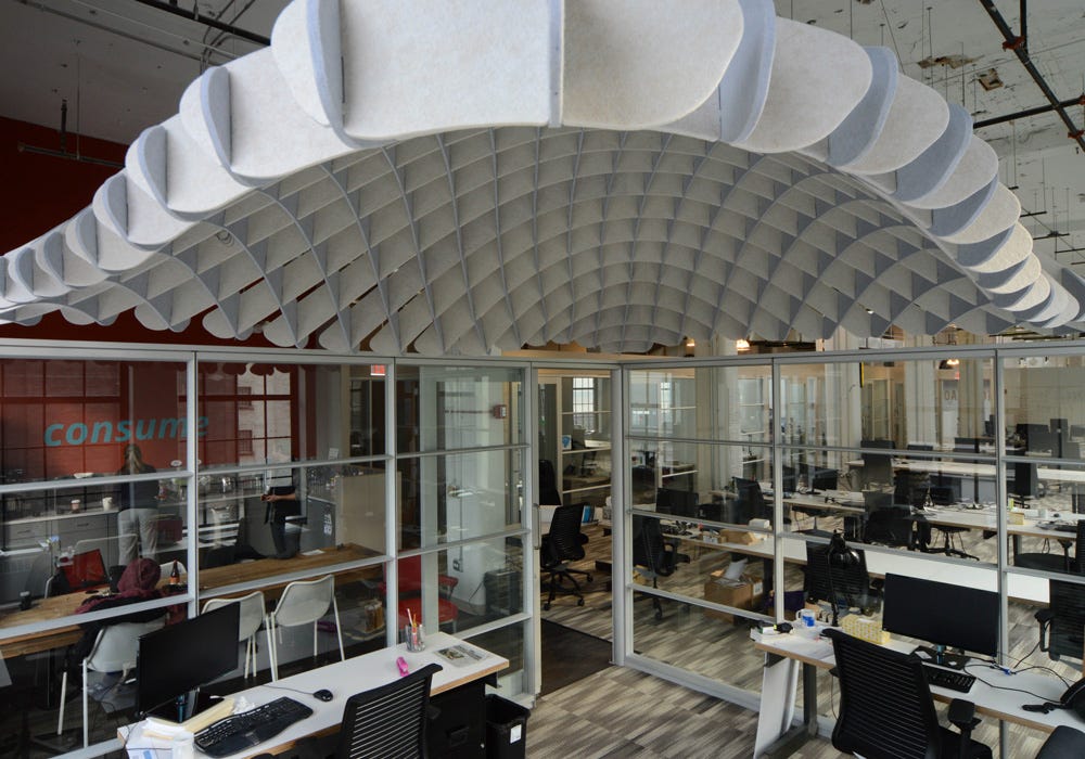 Fabric Images Hatch acoustical felt ceiling canopy solution