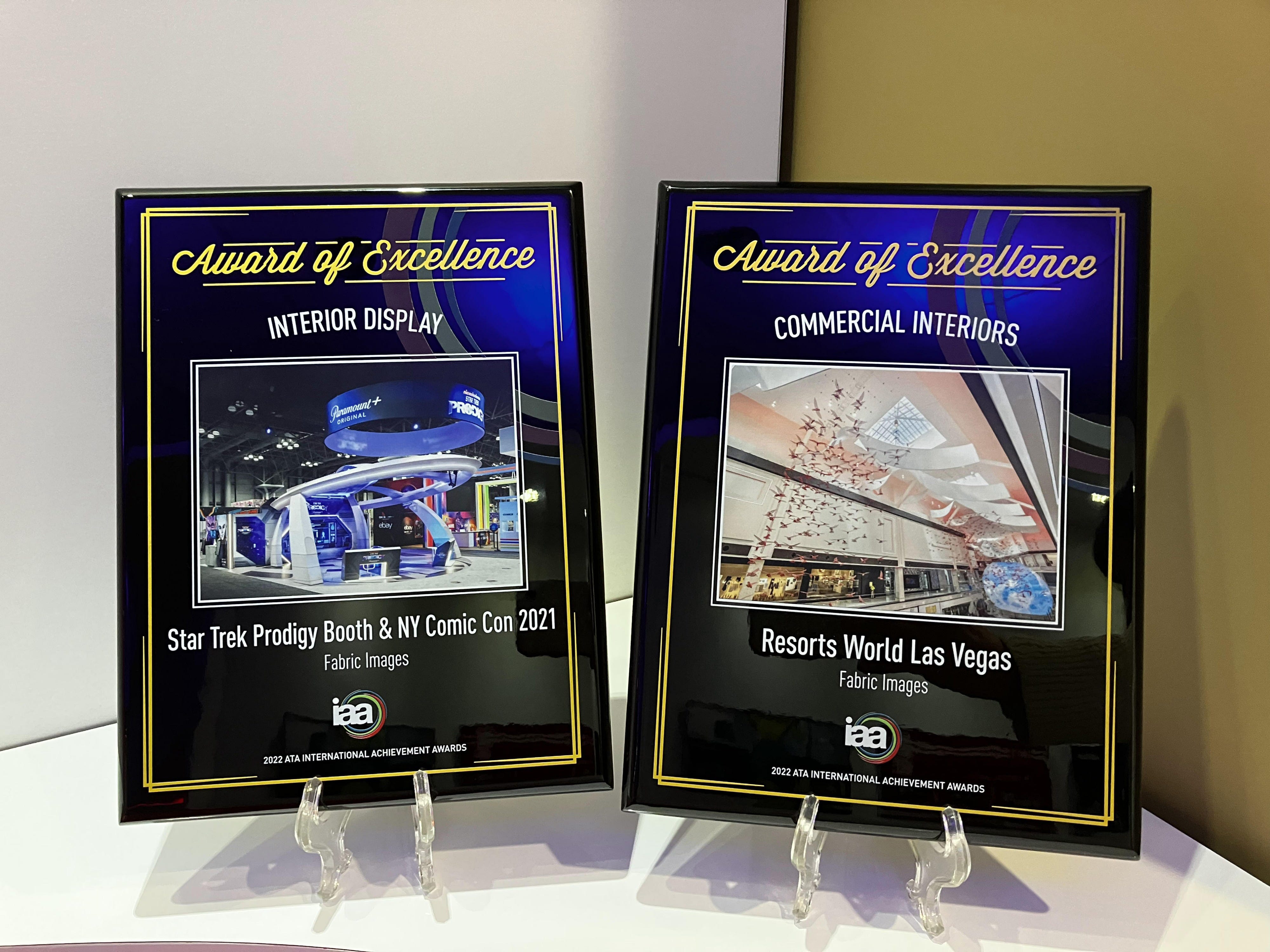 IAA Awards of excellence for custom projects